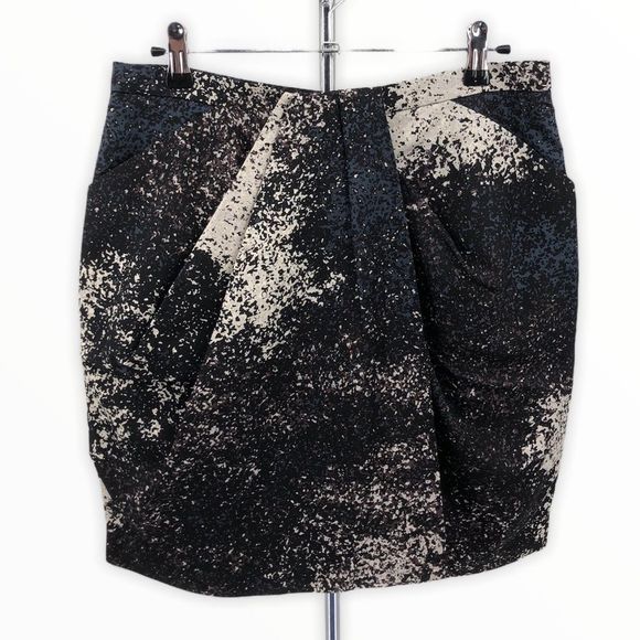 Halston Heritage Splatter Mini Skirt with Pockets - Picture 2 of 13